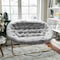 Flash Furniture Eleanor 56-in Portable Folding Double Saucer Chair in Gray Faux Fur w/a Soft Gold Steel Frame FV-FDS-001-GY-SGD-GG - alternate 7